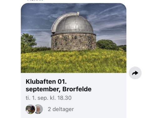 Billede for 1 september 2026 klubtur klokken 1830